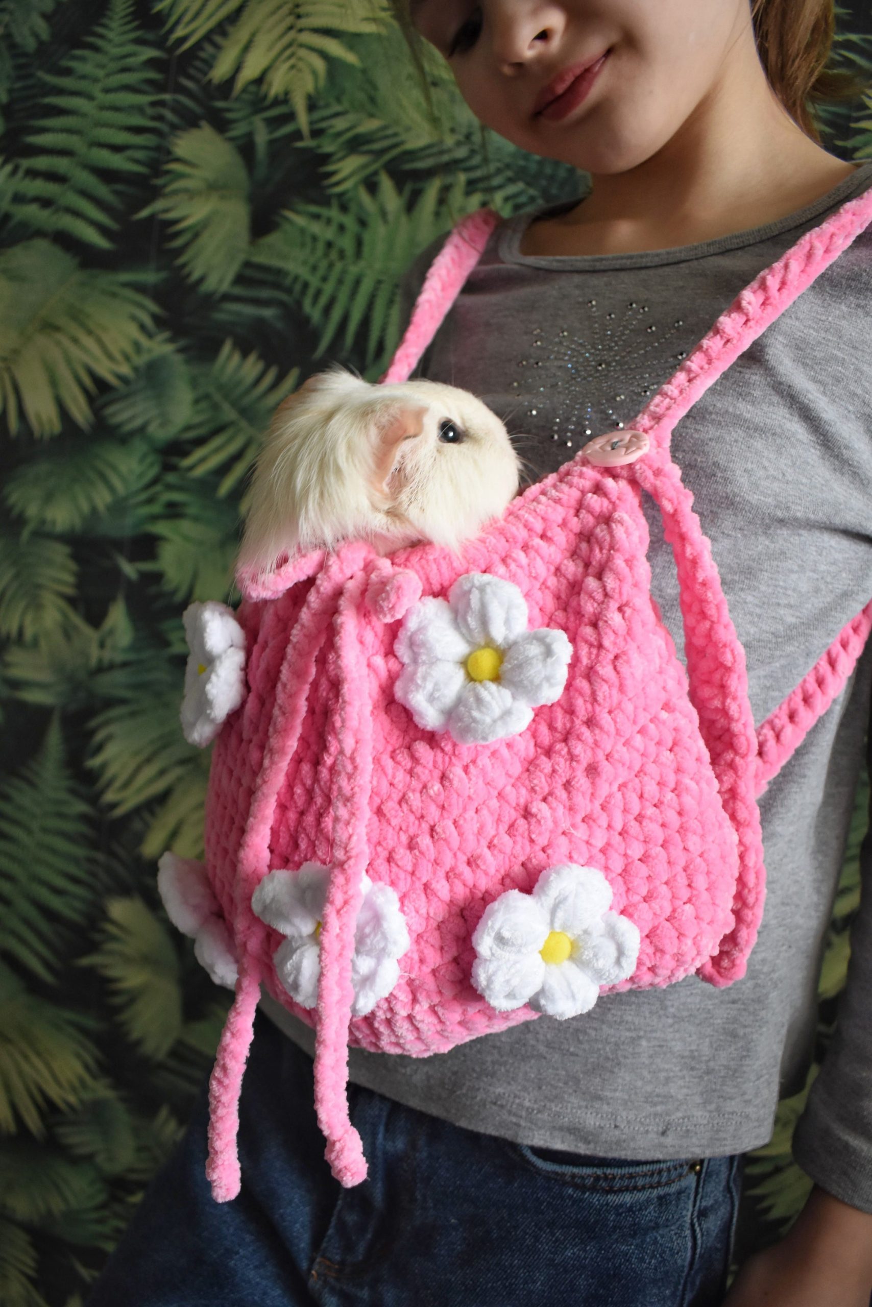 Spring Flower Knitted Pet Bag