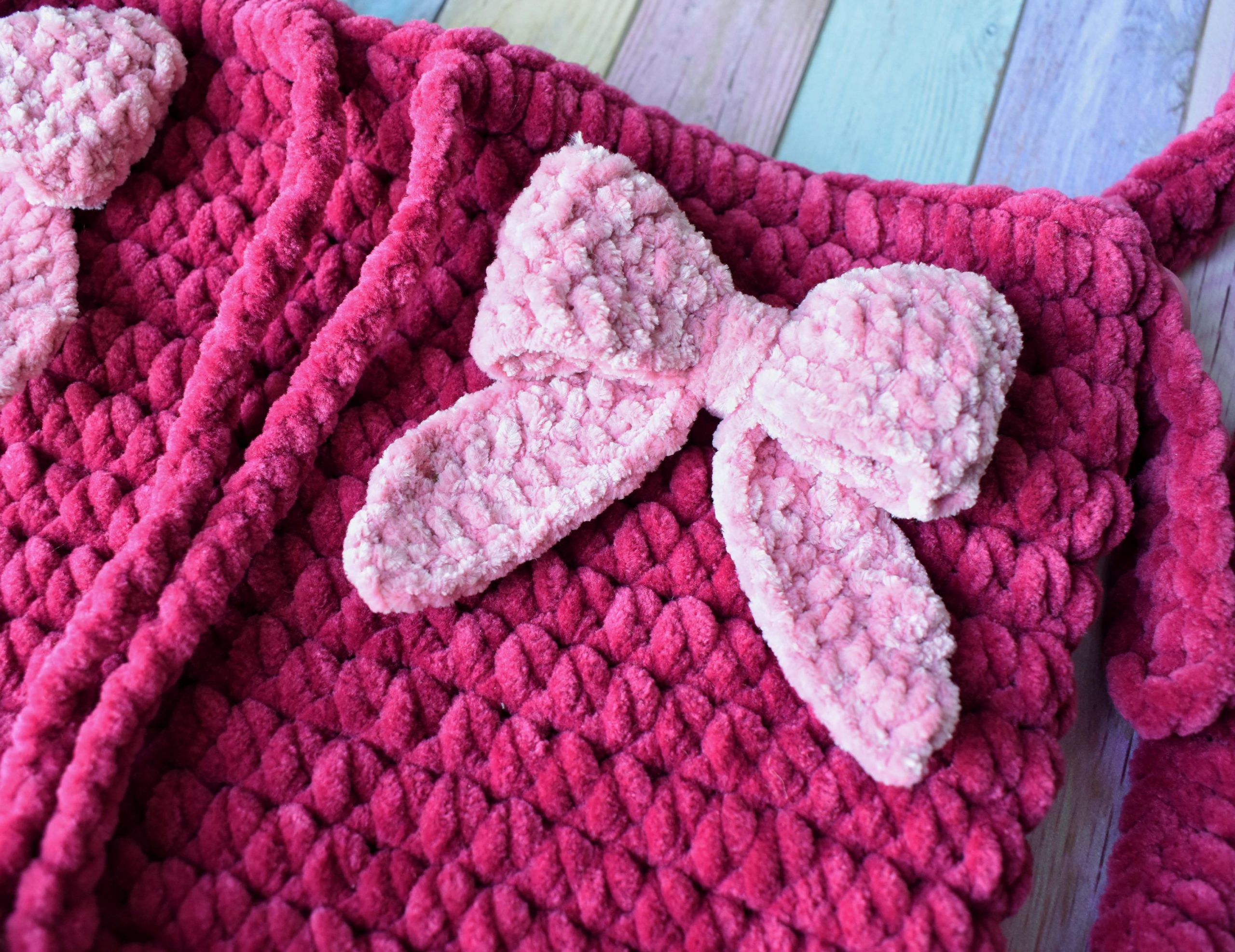 Rose Red Bow Knitted Pet Bag - Image 8