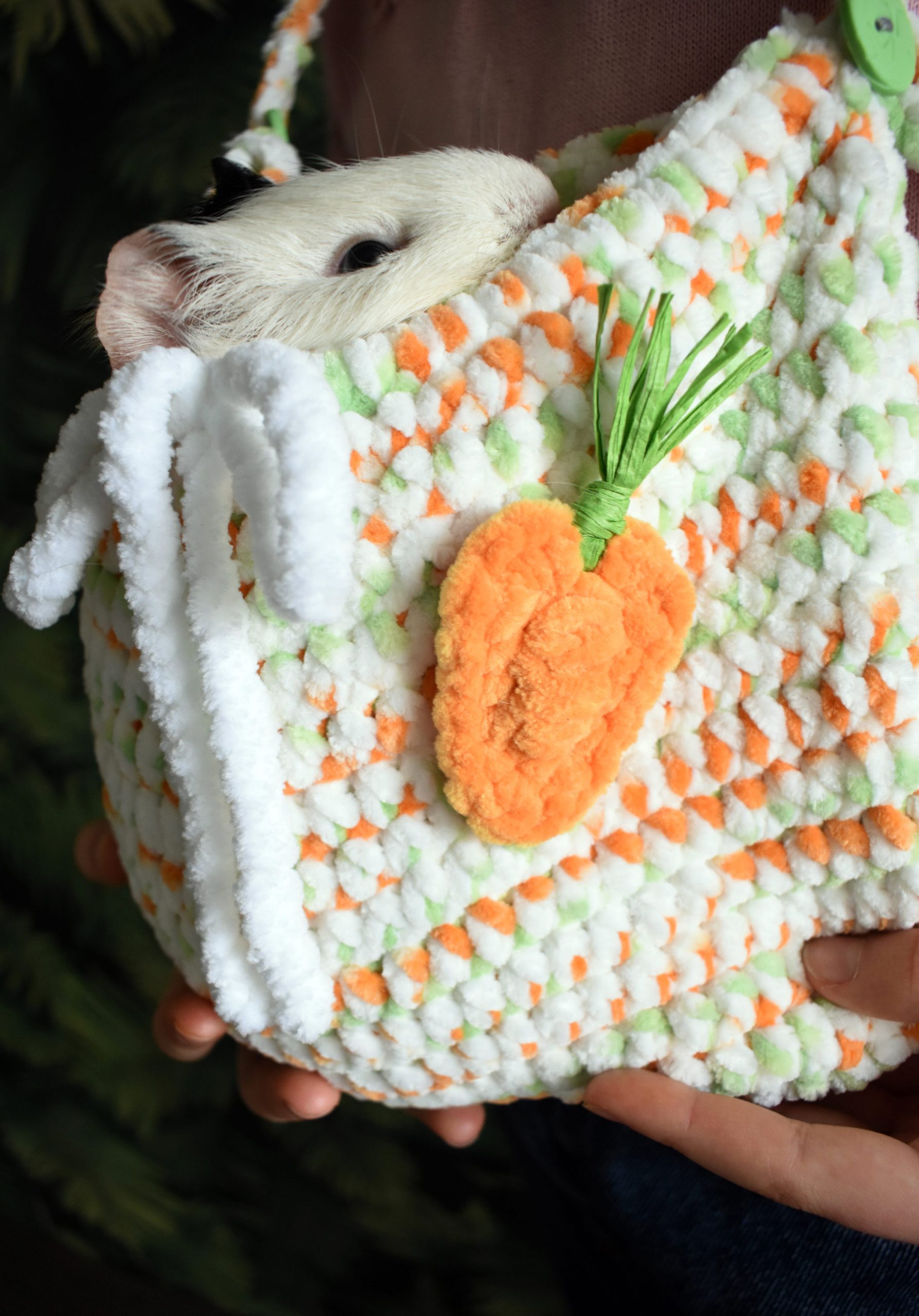 Pastoral carrot knitted pet bag - Image 5