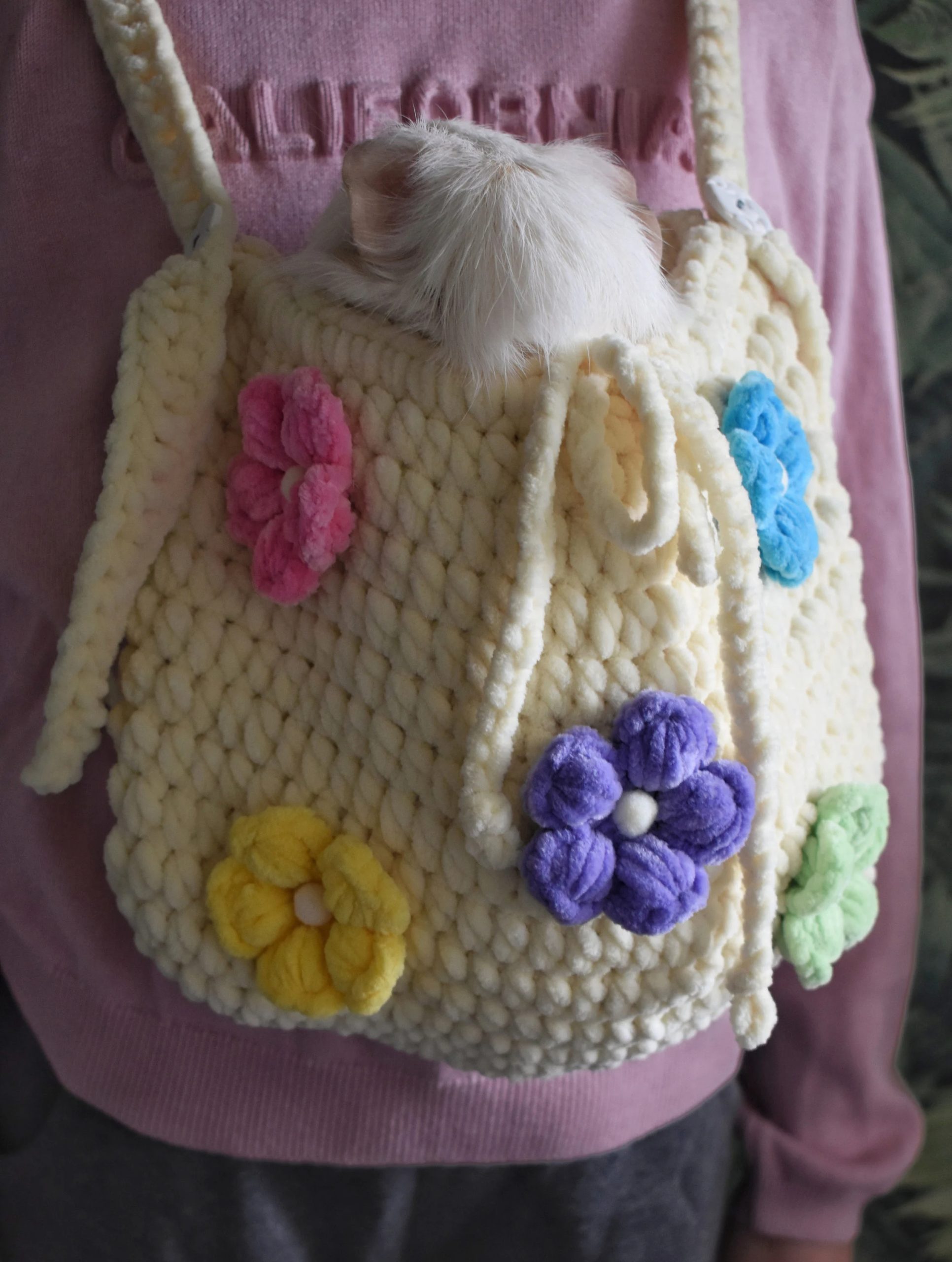 Spring Flower Knitted Pet Bag - Image 9