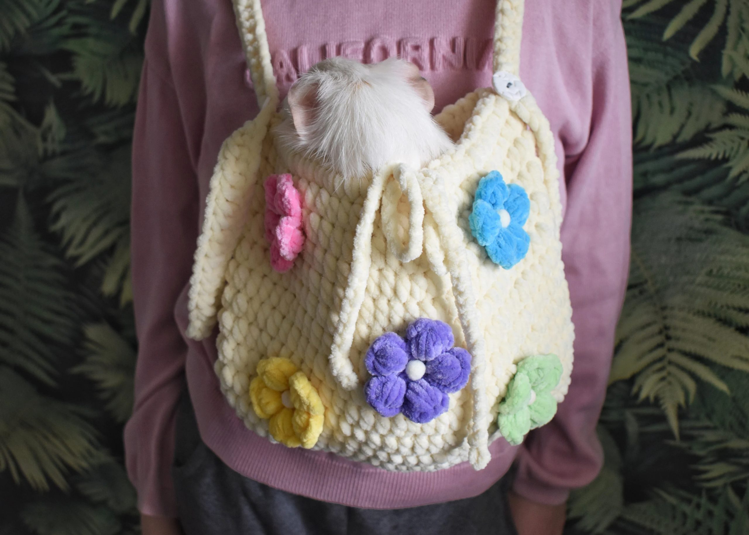 Spring Flower Knitted Pet Bag - Image 8
