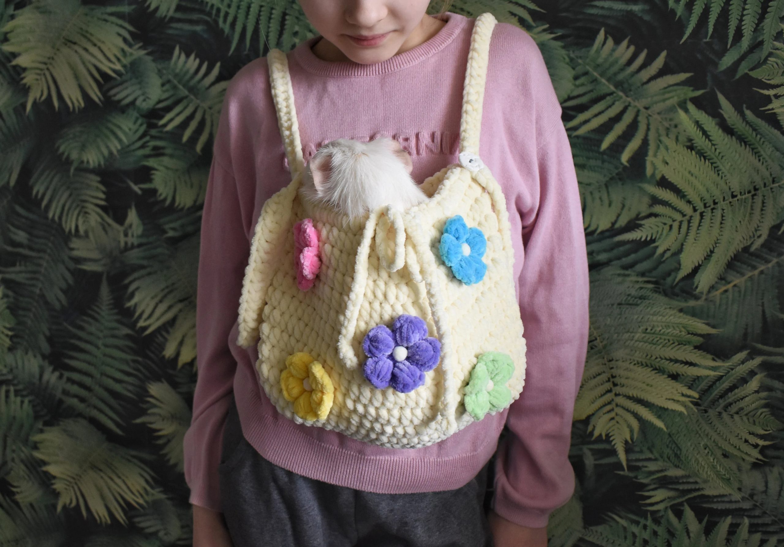 Spring Flower Knitted Pet Bag - Image 5
