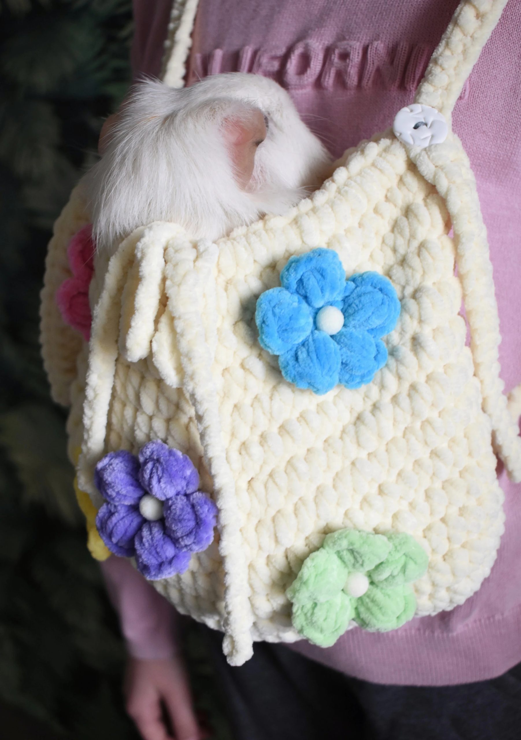Spring Flower Knitted Pet Bag - Image 4