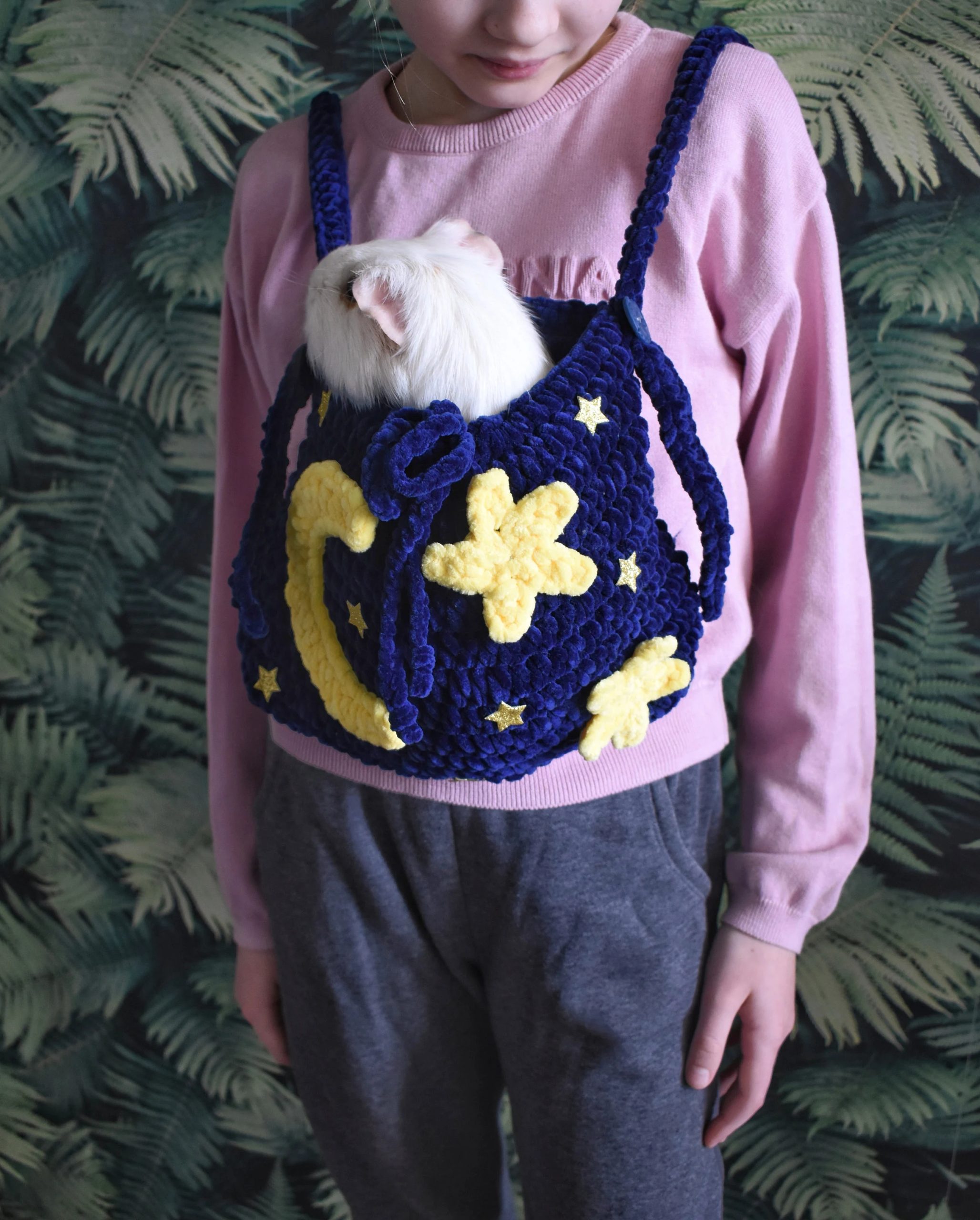 Starry Sky Fairy Tale Knitted Pet Bag - Image 4