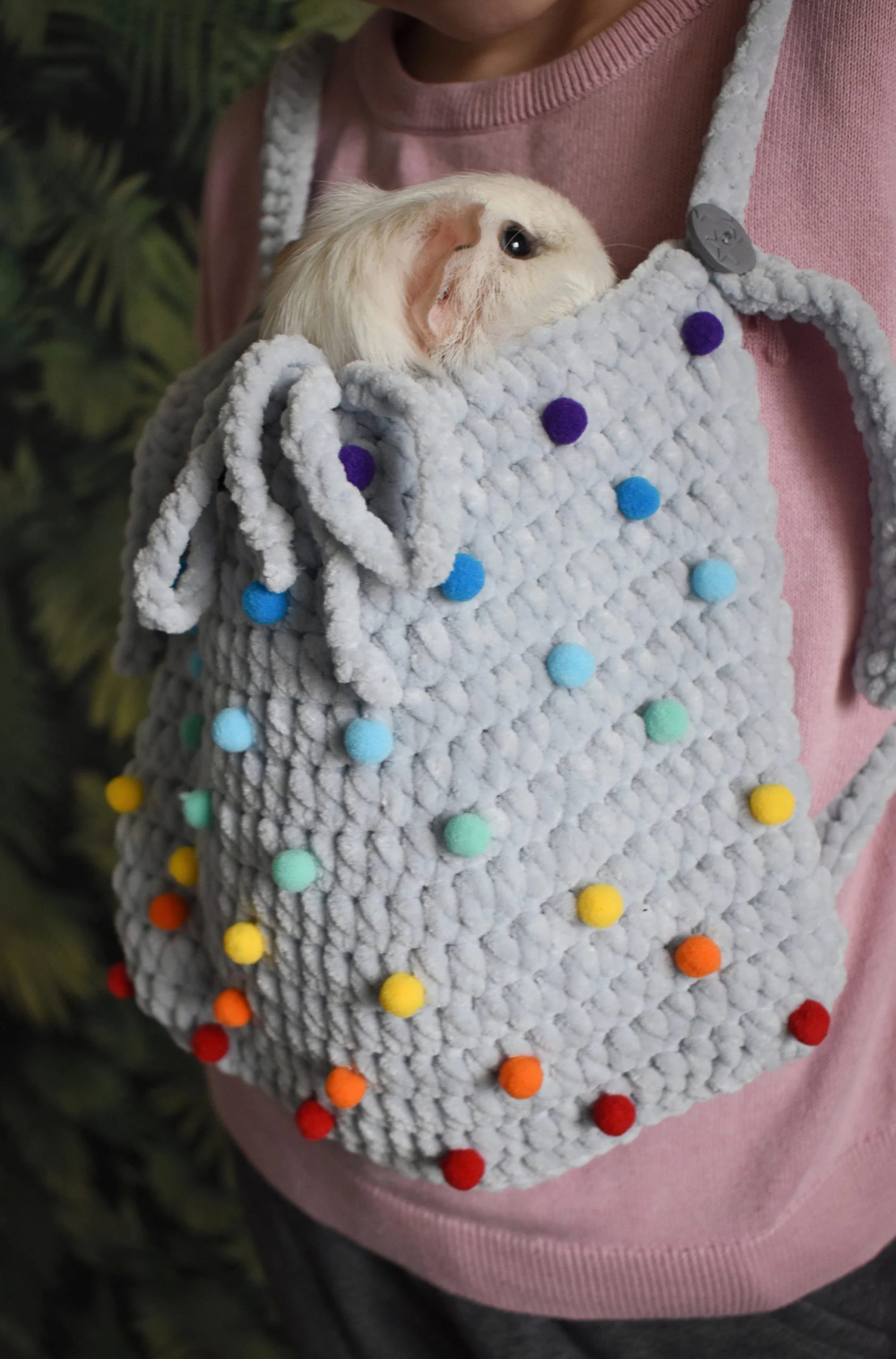 Rainbow Jelly Bean Knitted Pet Bag - Image 9
