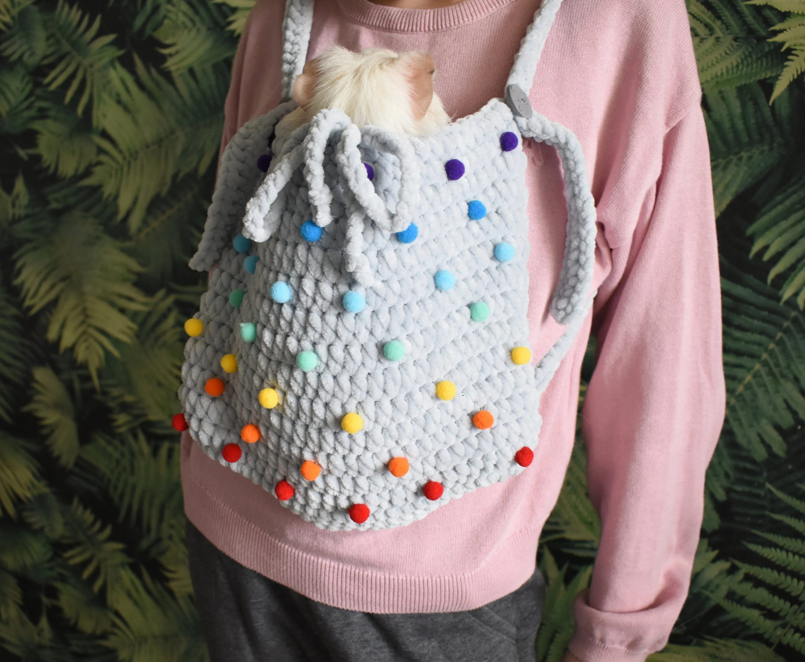 Rainbow Jelly Bean Knitted Pet Bag - Image 8