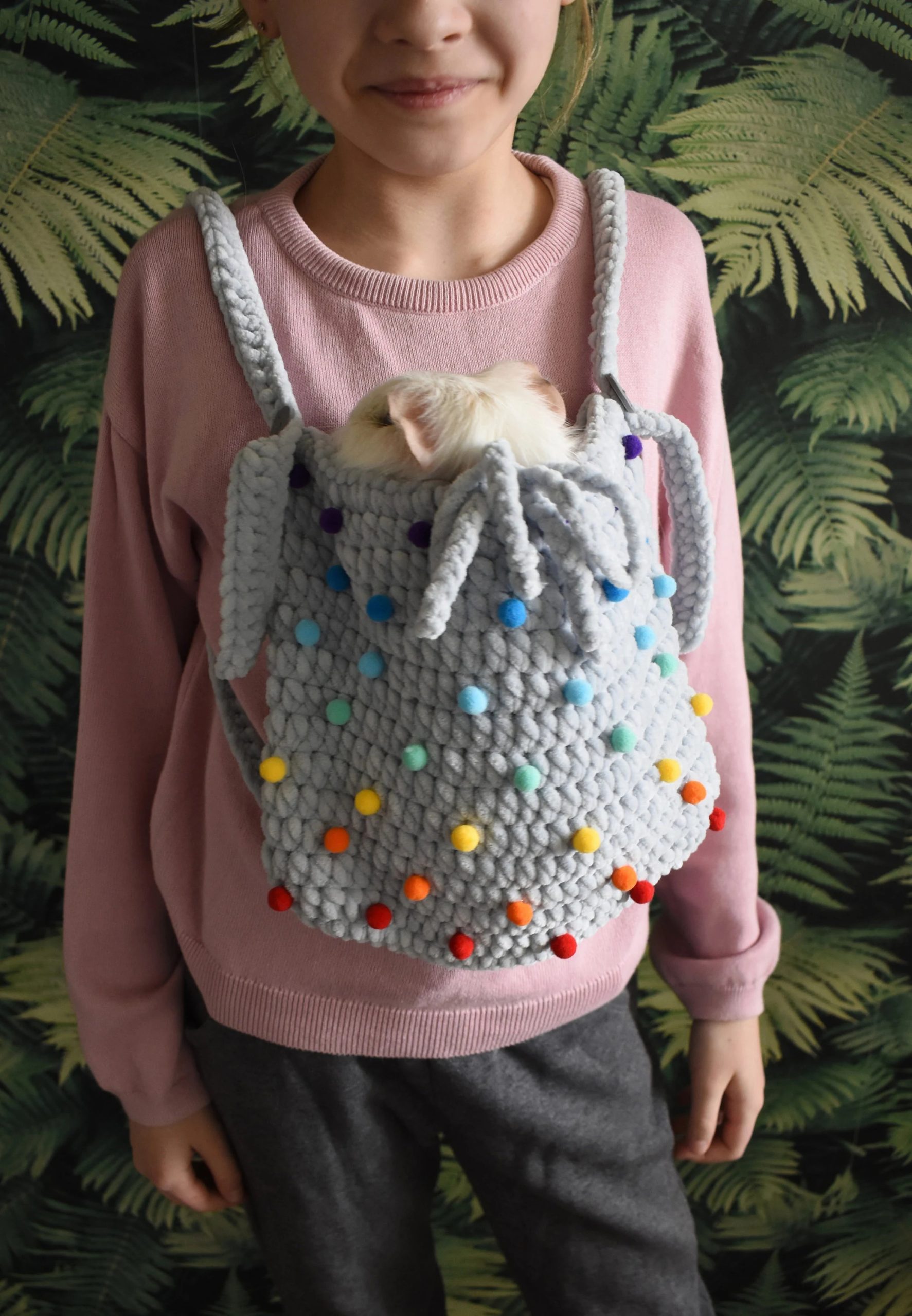 Rainbow Jelly Bean Knitted Pet Bag - Image 7