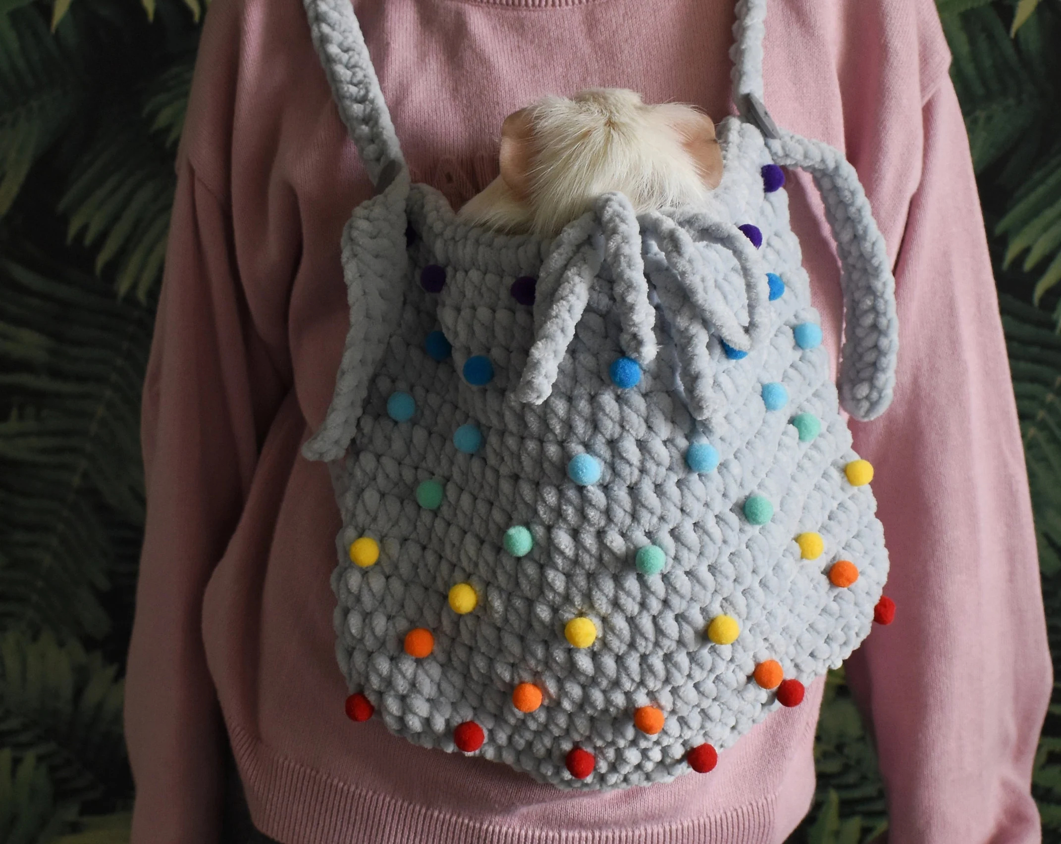 Rainbow Jelly Bean Knitted Pet Bag - Image 5