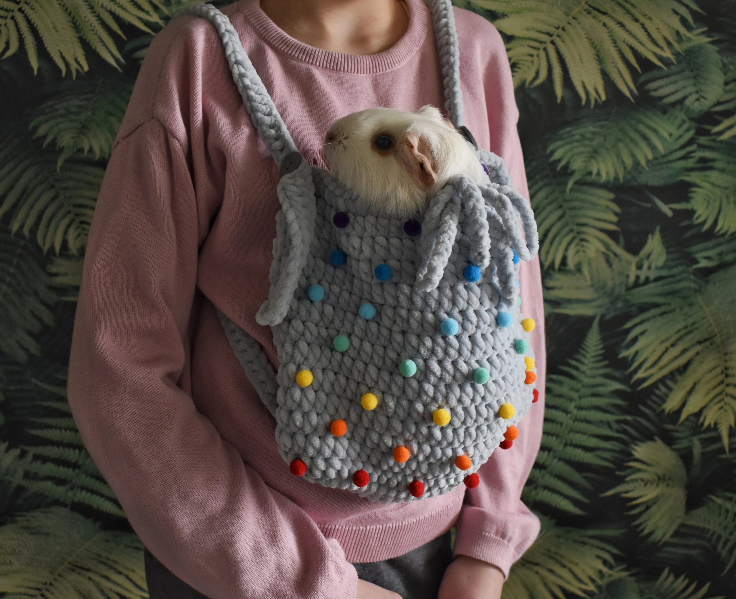 Rainbow Jelly Bean Knitted Pet Bag - Image 4