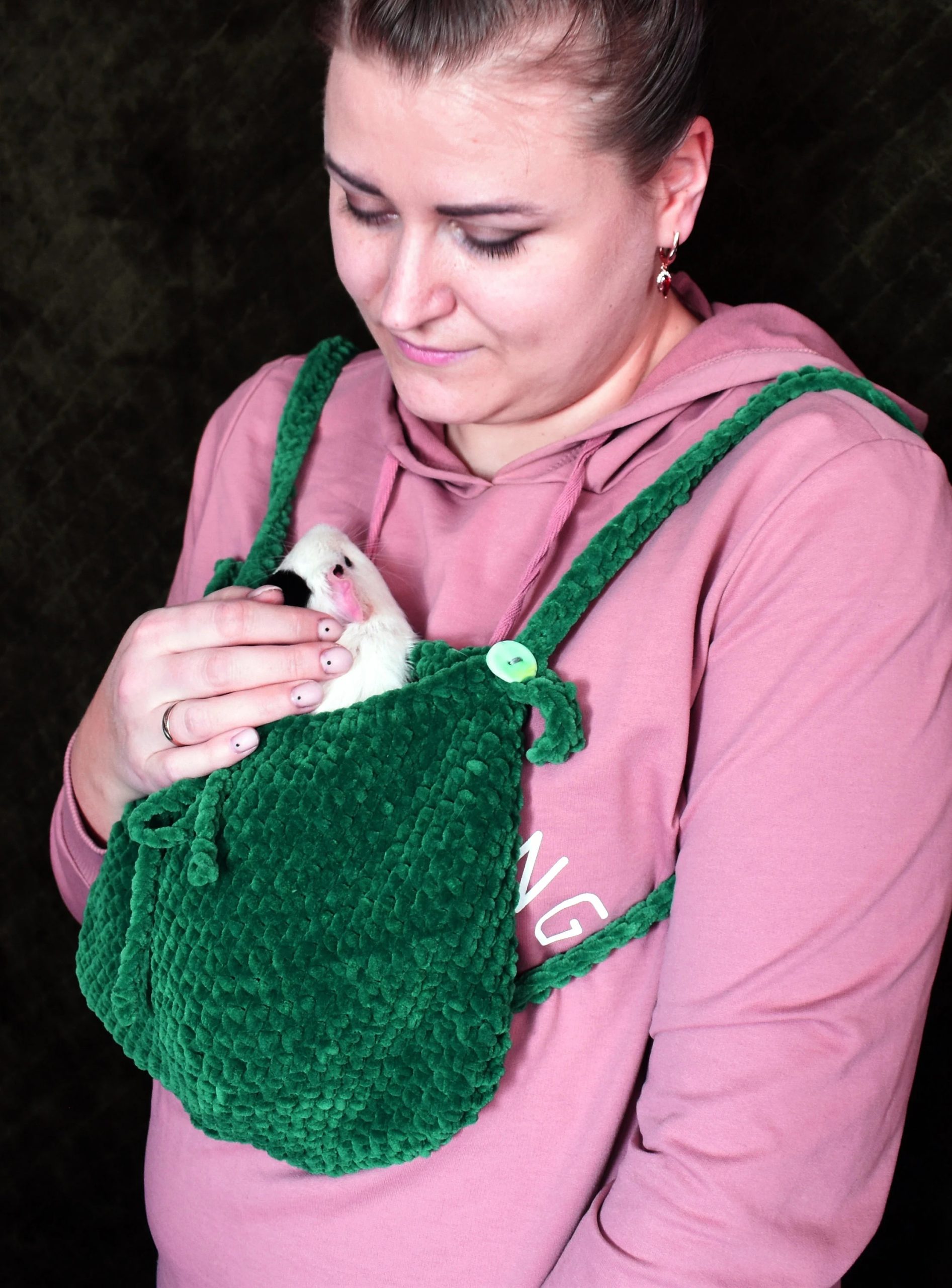 Forest-style knitted pet travel bag - Image 3