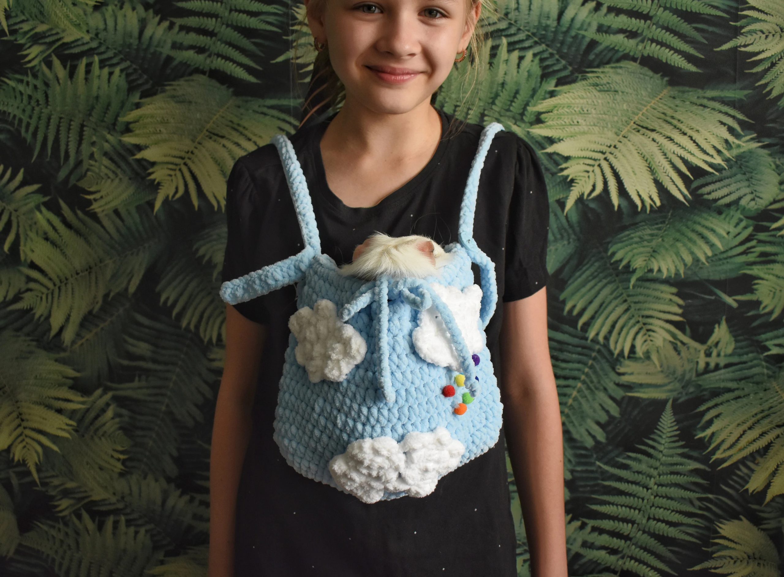 Cloud Rainbow Knitted Pet Bag - Image 9