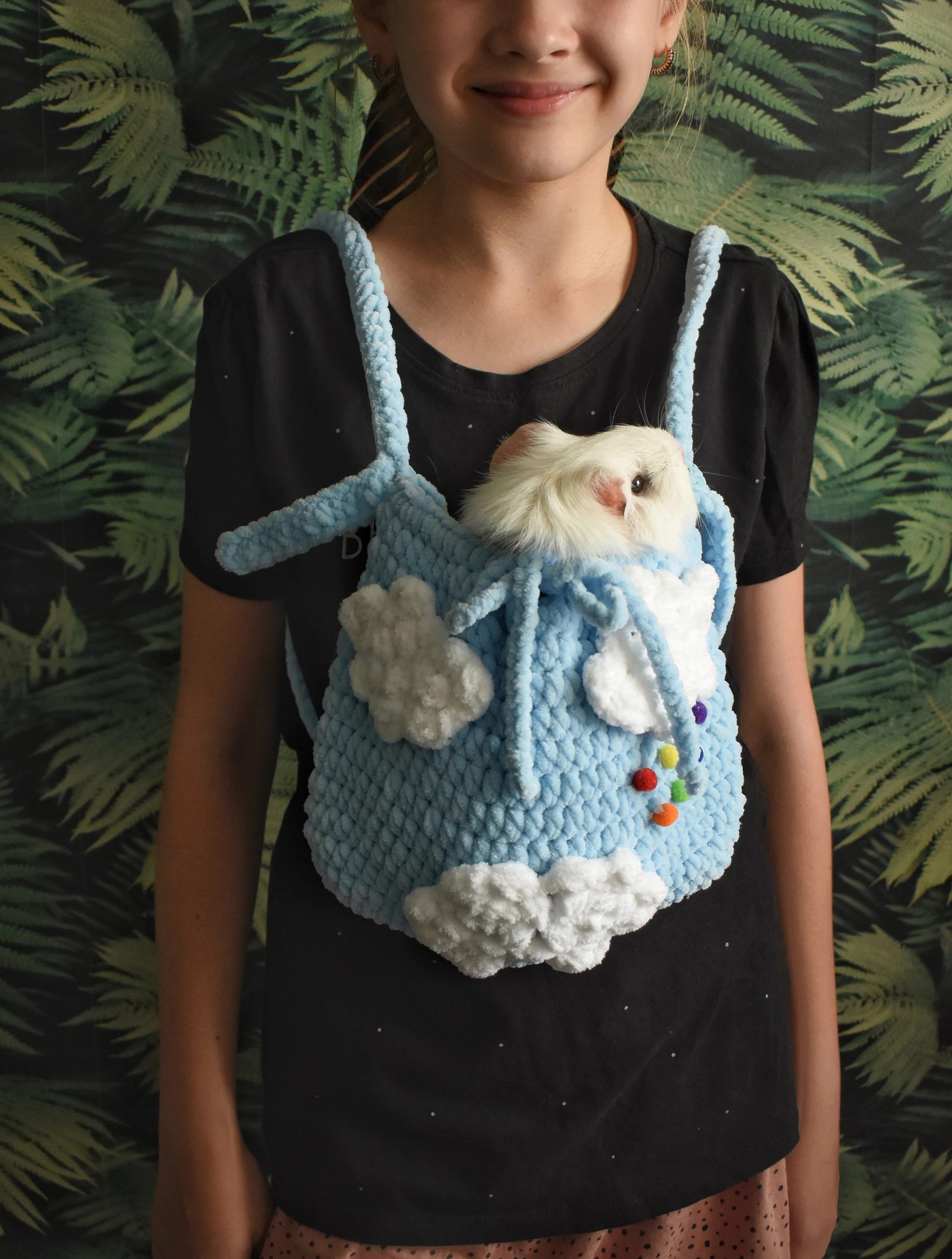 Cloud Rainbow Knitted Pet Bag - Image 8