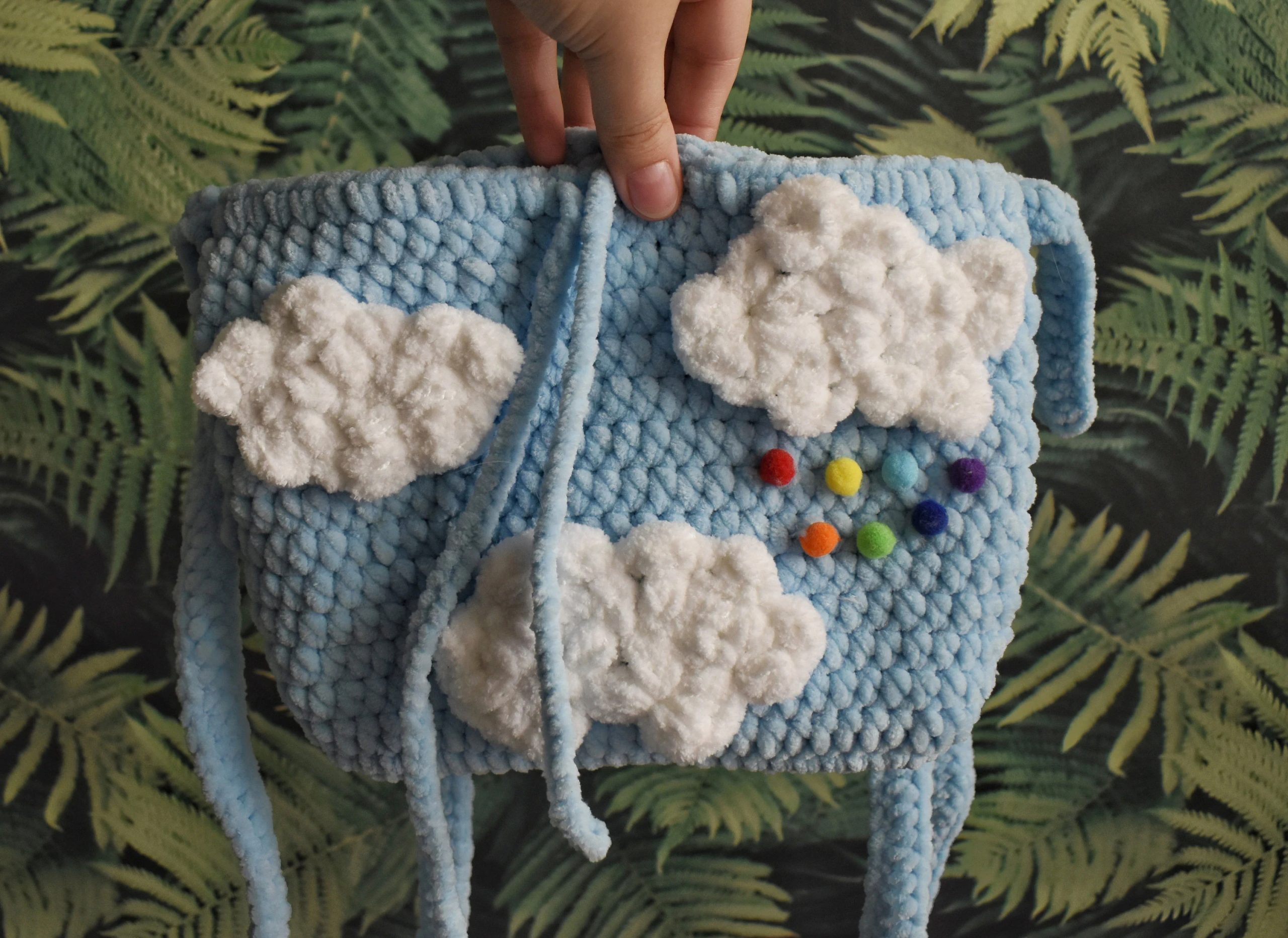 Cloud Rainbow Knitted Pet Bag - Image 7