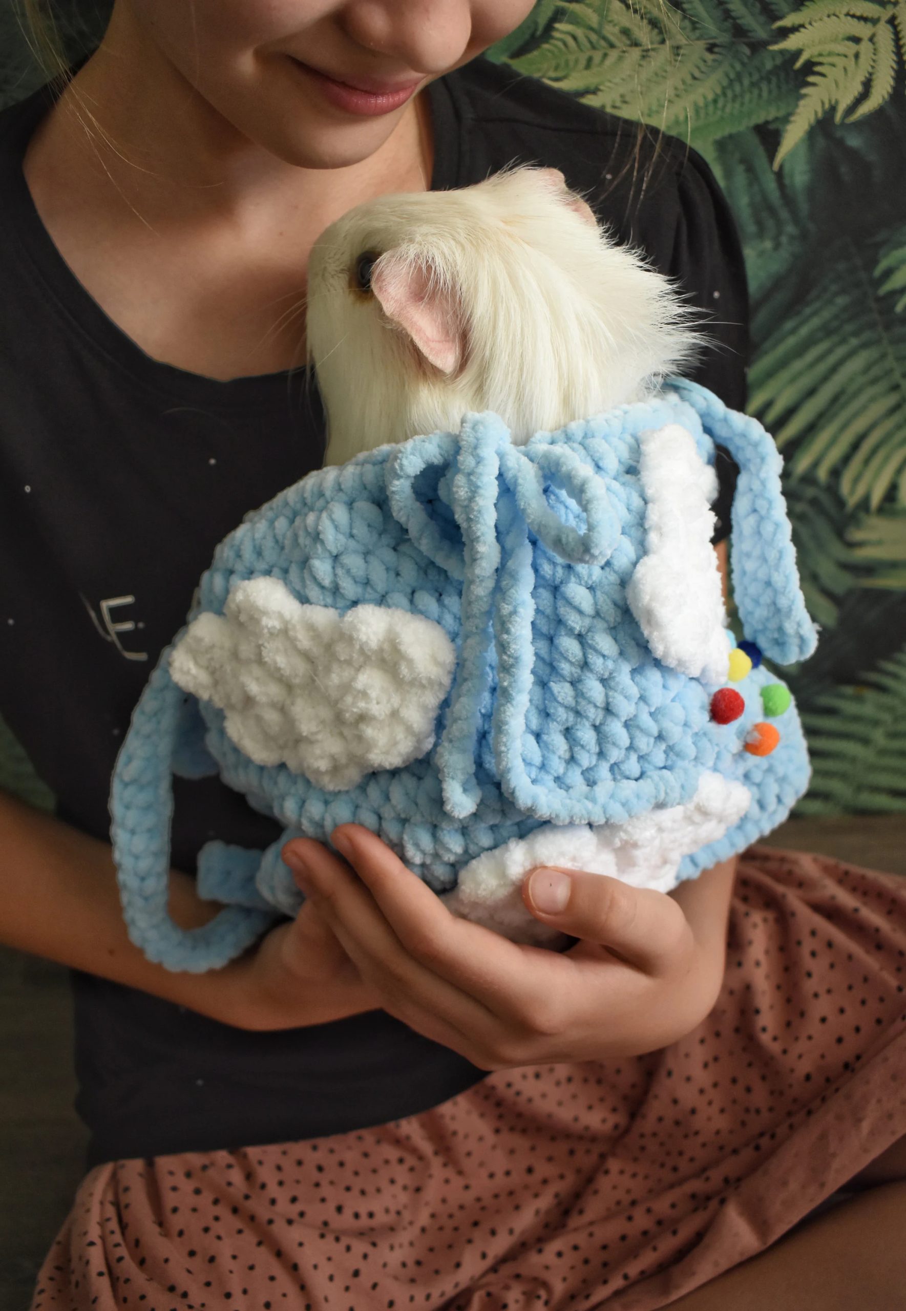 Cloud Rainbow Knitted Pet Bag - Image 6