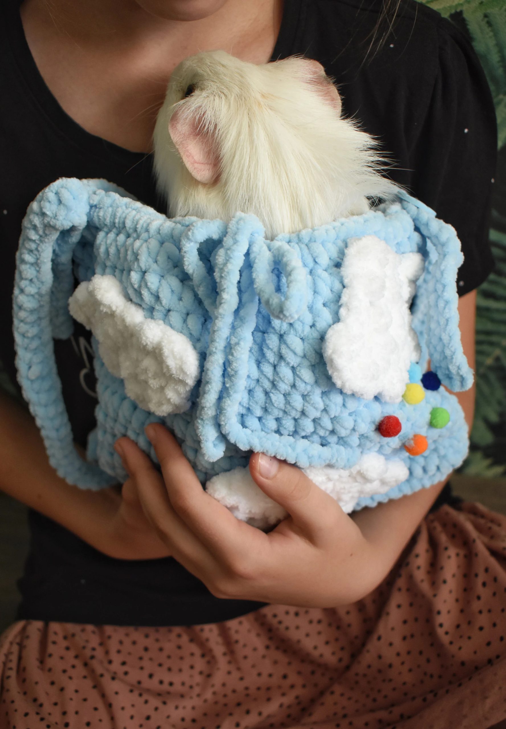 Cloud Rainbow Knitted Pet Bag - Image 2