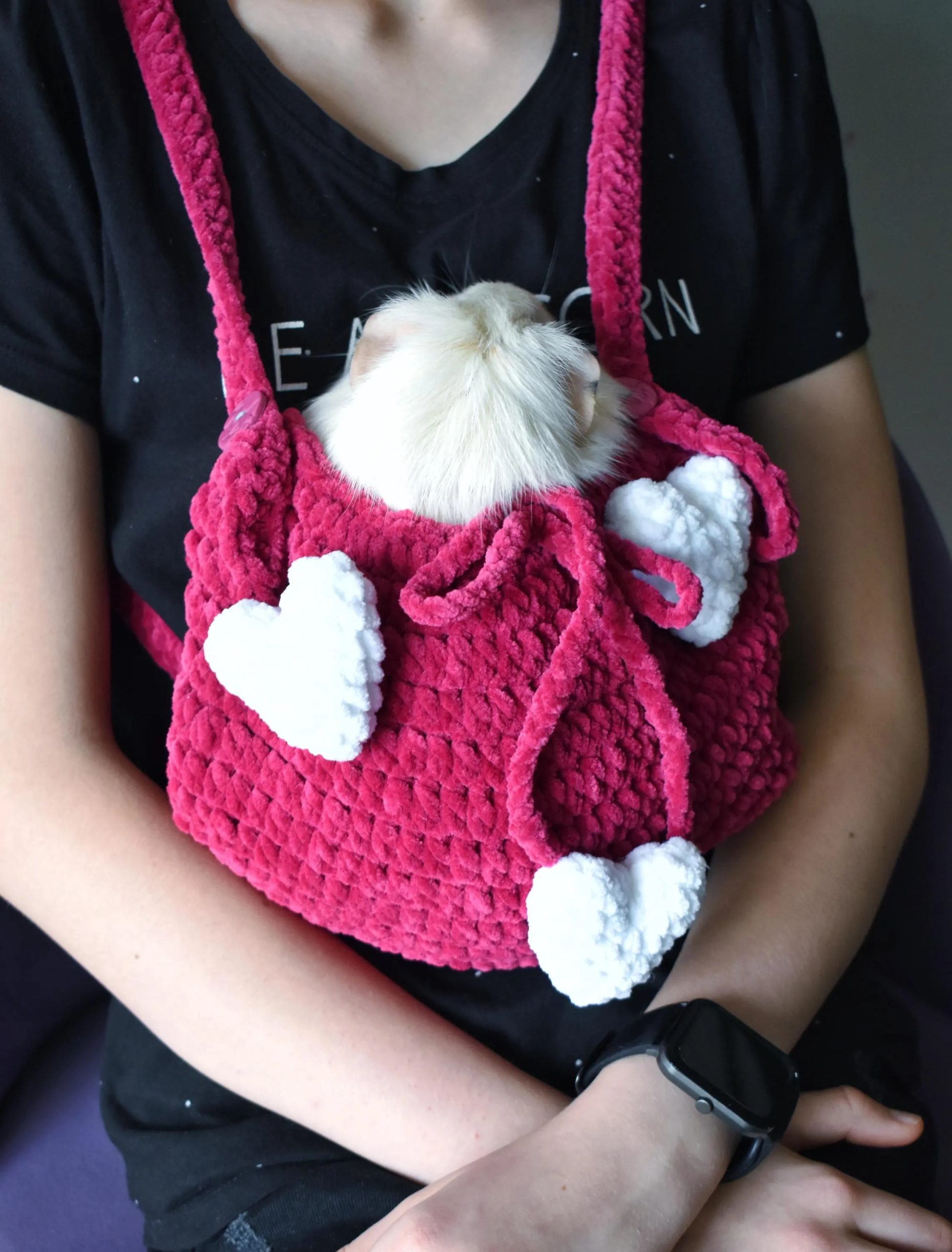 Love Sweetheart Soft Cute Knitted Pet Bag