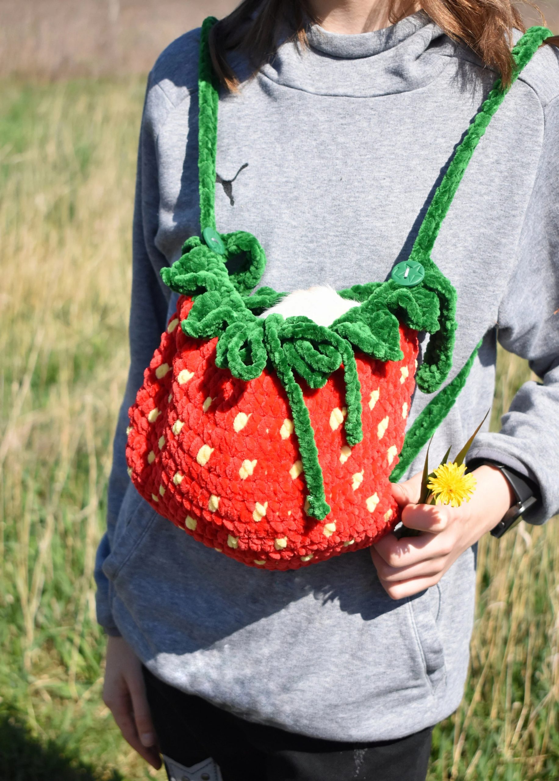 Strawberry Crit Knitted Pet Bag - Image 9