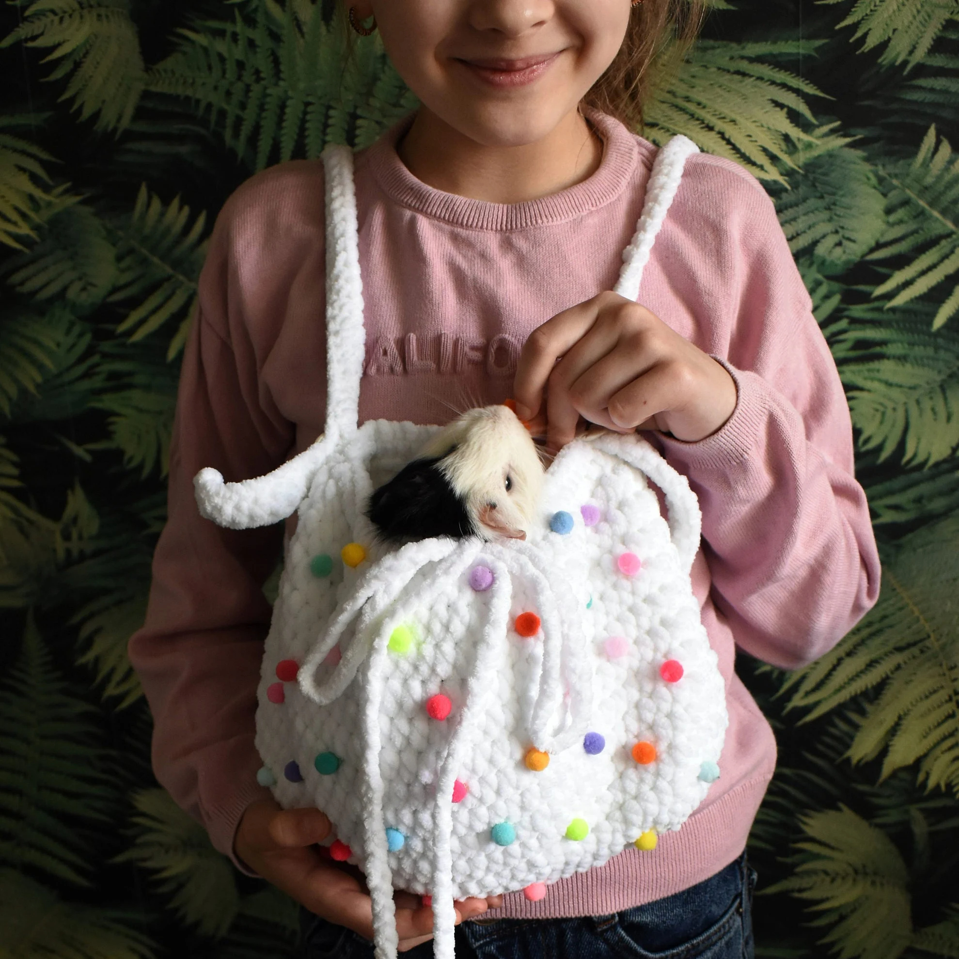 Rainbow Candy Knitted Pet Bag - Image 8