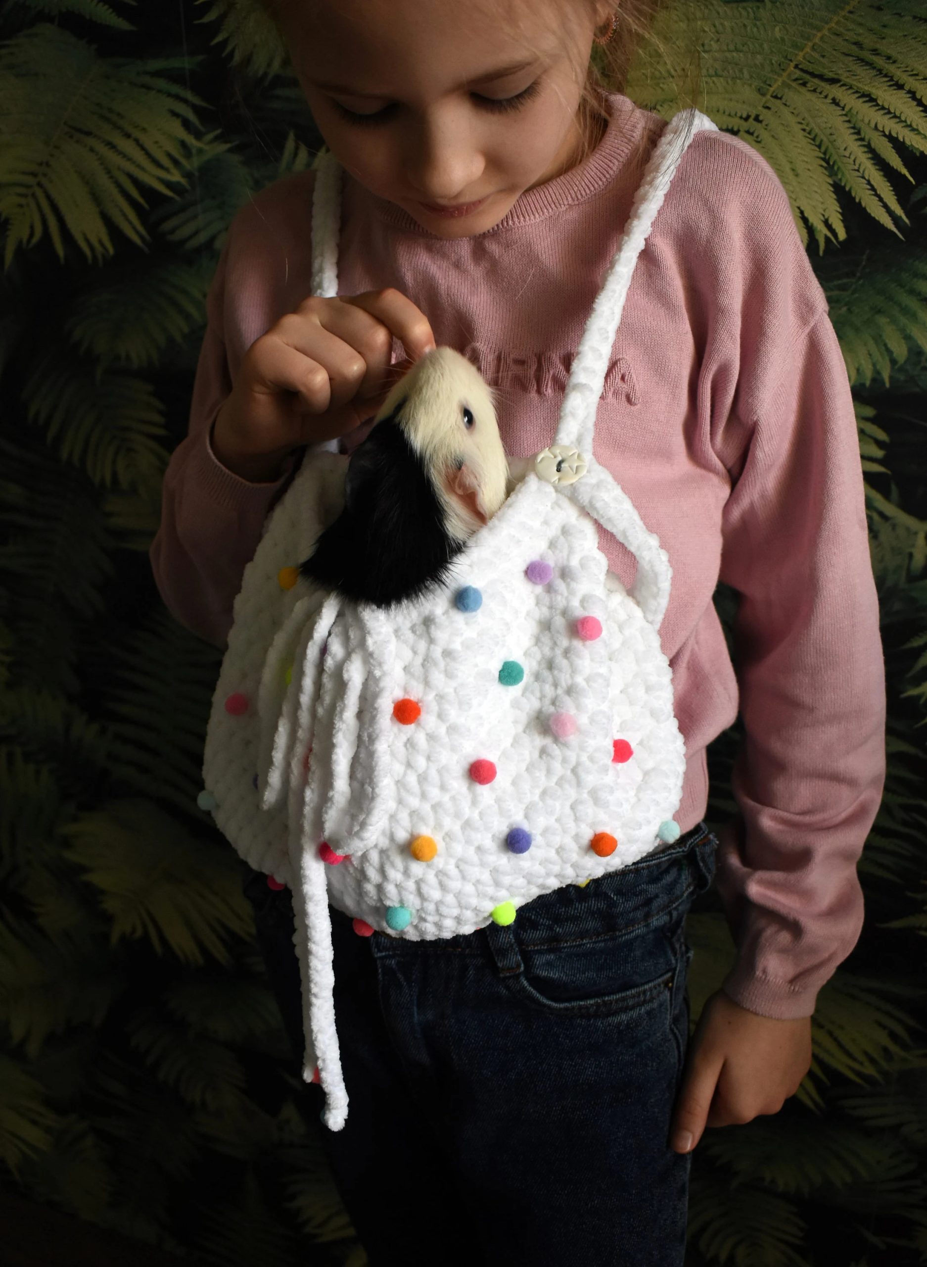 Rainbow Candy Knitted Pet Bag - Image 2