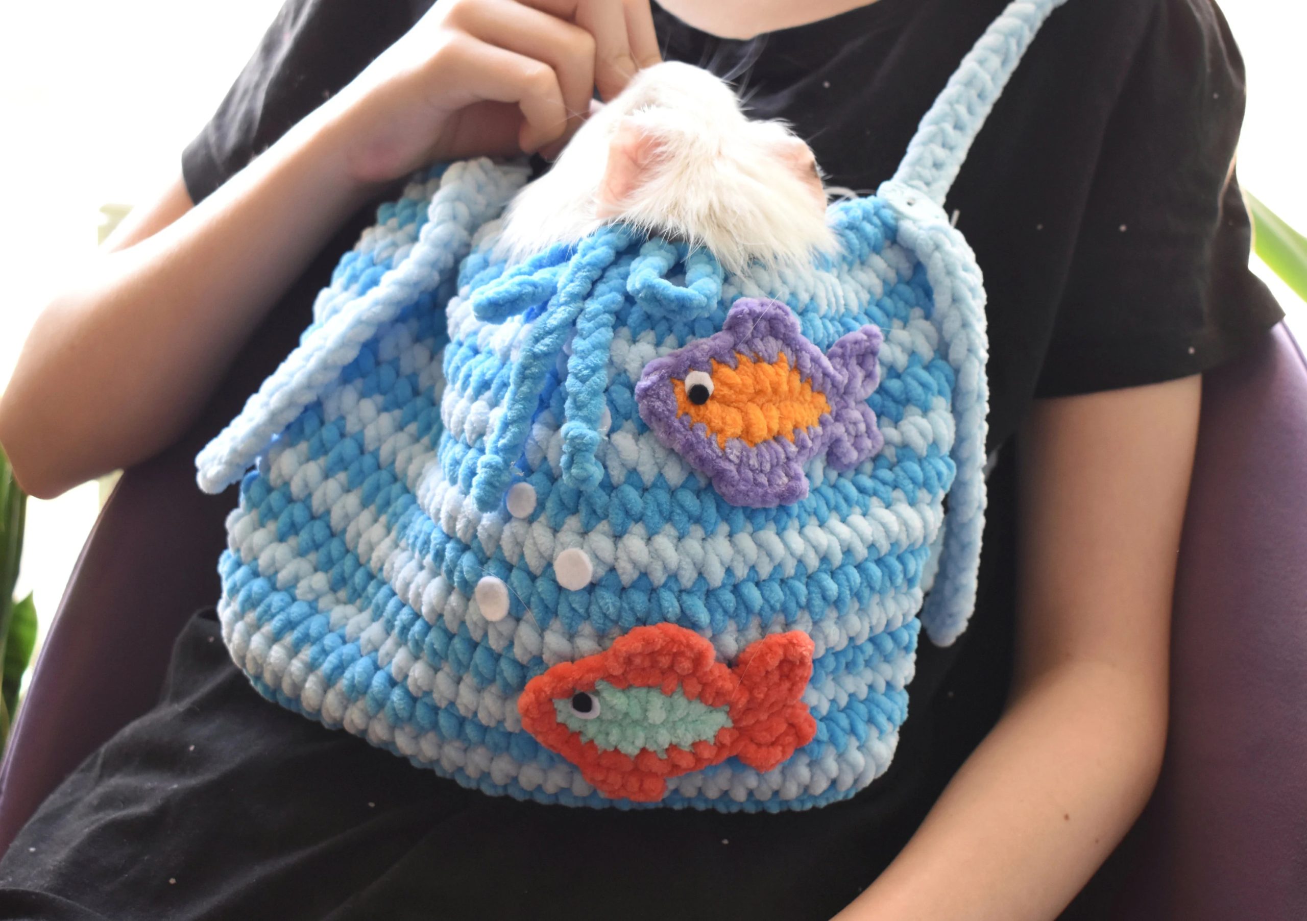 Ocean Adventure Knitted Pet Bag - Image 3